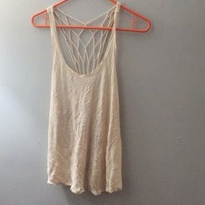 Charlotte russe tank top with cross stitch back